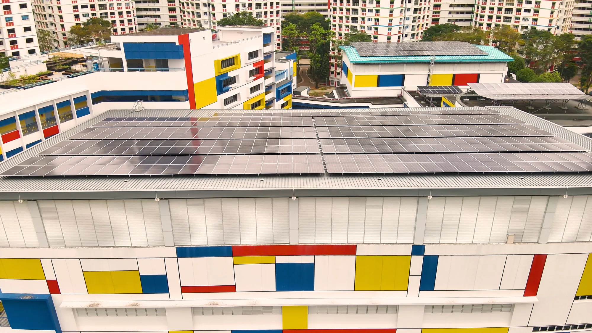 SPAX install in progress at Sembawang School rooftop